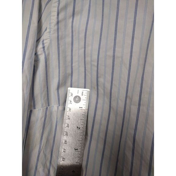 Vintage 90s? Tommy Hilfiger Blue & White Stripped Shirt SZ XL Hong Kong Womens - Picture 5 of 11